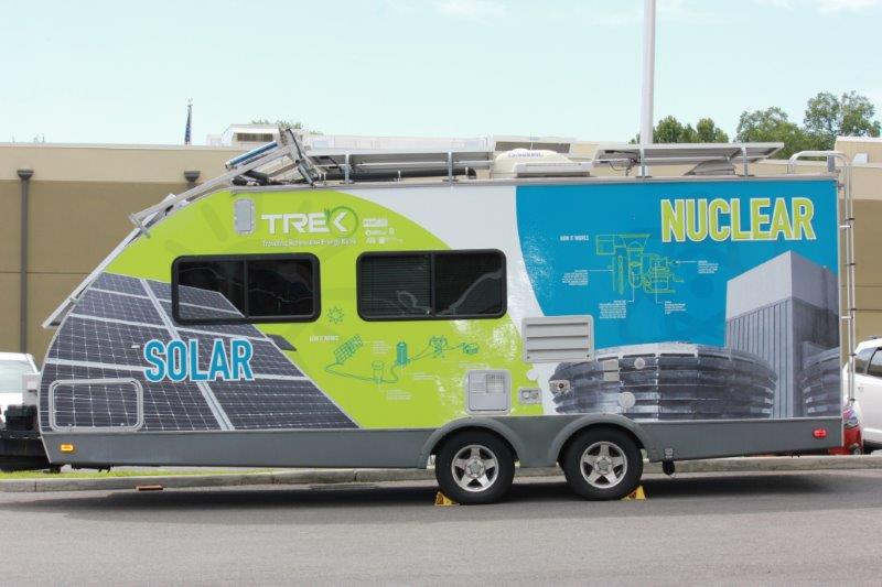 Side showing solar and nuclear energy